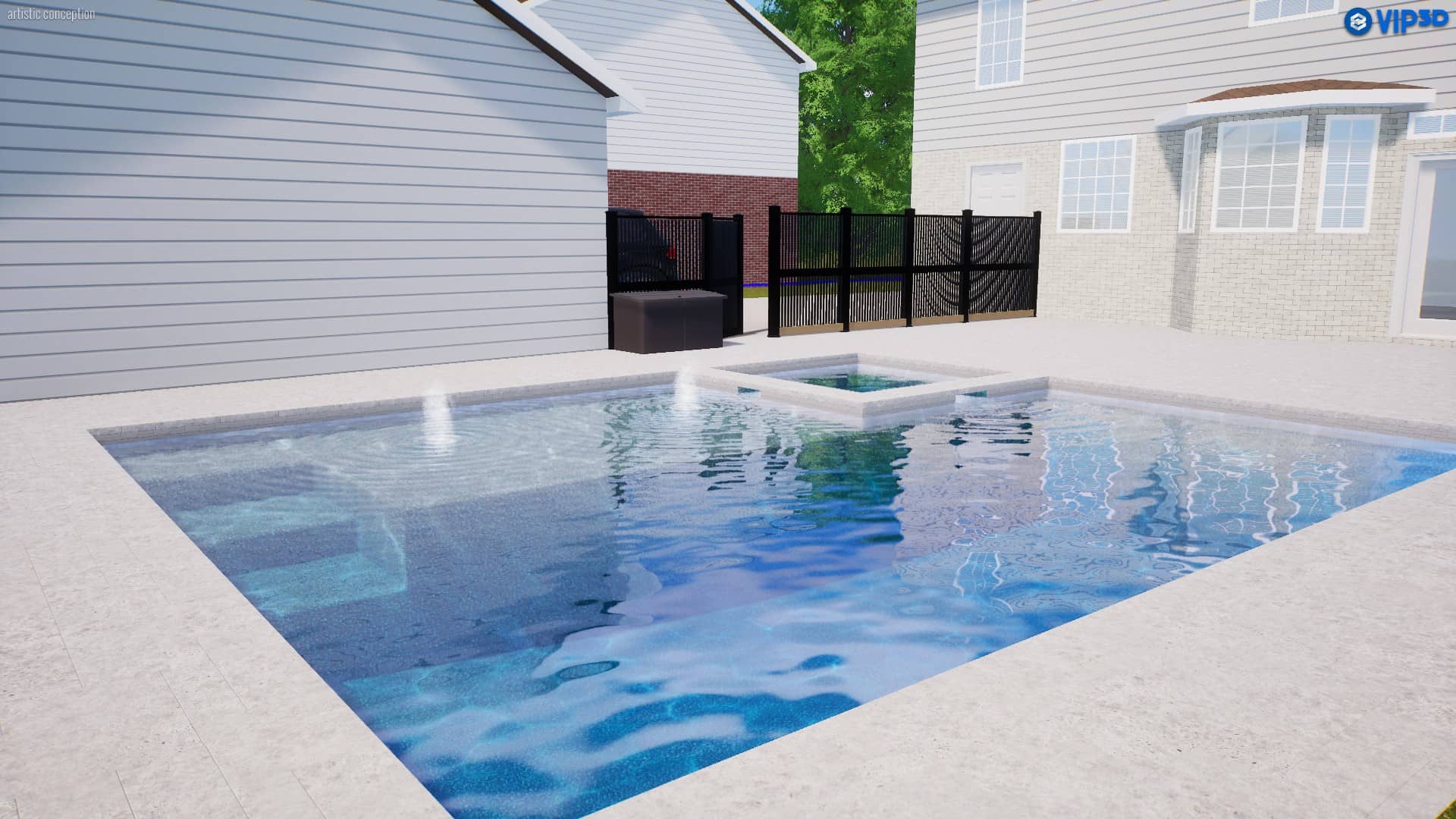 3D Design of Custom Pool Build by Top Pool Builder Near Me